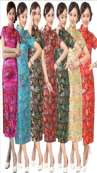 Fashion Gold Chinese Women039S Cheongsam Long Qipao Flor S M L XL XXL XXXL6699380