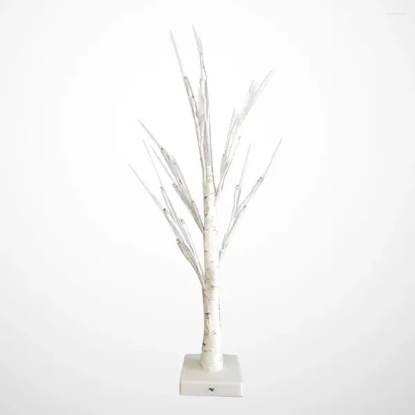 Dekorative Blumen 24 LEDs Weiße Birkenlampe glühende Zweigbaum -Nacht -Nachtlichter für Wohnzimmer Schlafzimmer (USB)