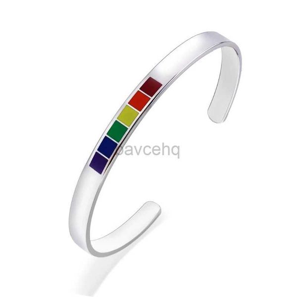 Bracciale arcobaleno arcobaleno amore braccialetti in acciaio inossidabile smalto lgbtq bracciale bravallo bel regalo per decorazioni per donne per donne uomini 240411