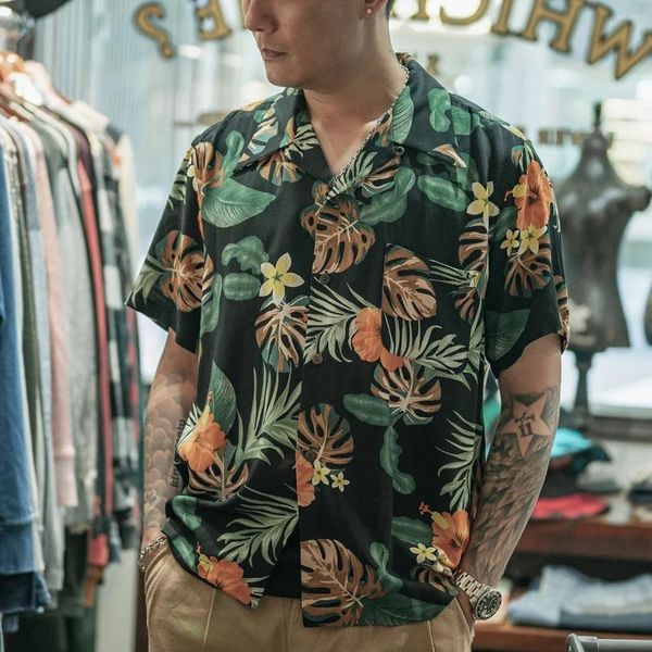 Camicie casual maschili da uomo camicia da spiaggia tropicale da uomo estivo da uomo leggero hawaiano aloha floreale