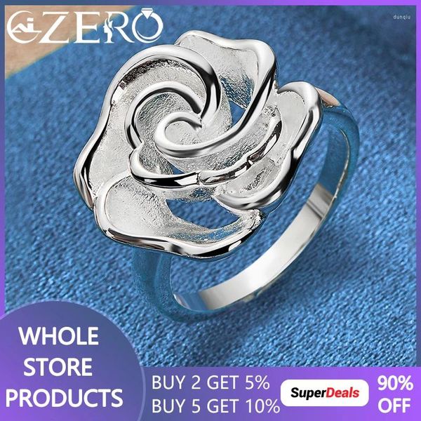 Anelli a grappolo Alighero 925 Sterling Silver Rose Rose For Wedding Engagement Band Fashion Party Charms Gioielli Regalo di San Valentino