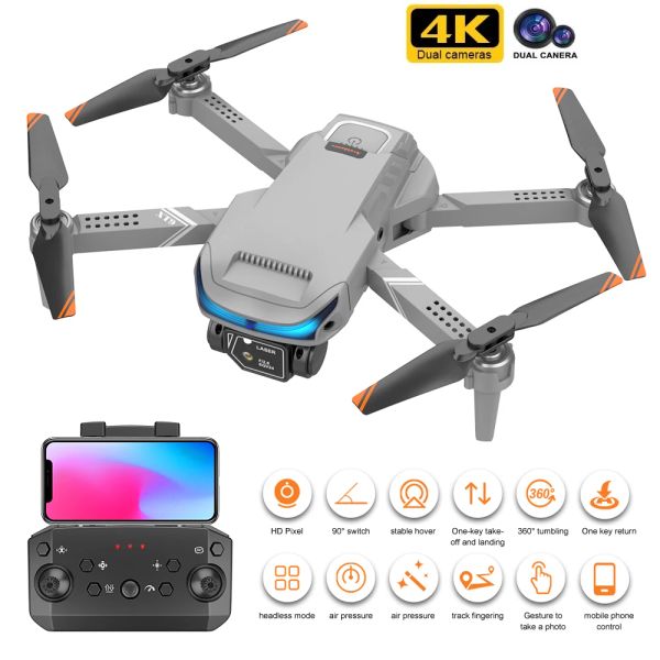 Drones 2022 Новый XT9 Mini Drone 4K Double Camera HD Wi -Fi FPV Уклонение от предотвращения препятствий оптический поток Fouraxis самолеты RC Helicopter Toys