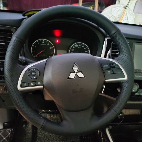Personalize a tampa do volante de carro de couro de microfibra de microfibra diy para Mitsubishi Outlander 2013 2014 ASX L200 2015 2016 Mirage 2014