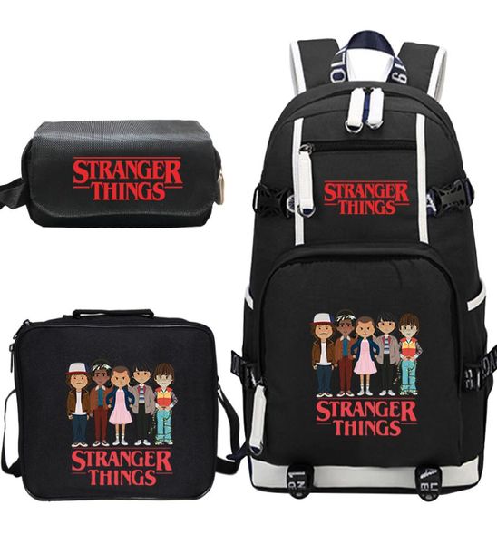 Fremde Things Canvas Backpack Set School Taschen für Mädchen Jungen College -Studenten Reisen Rucksack Teenage Laptop Travel Rucksacks7645723