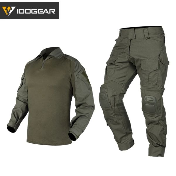 Calça idogear tático paintball g3 de traje calça calças joelheiras update ver camuflesoft uniforme militar 3004