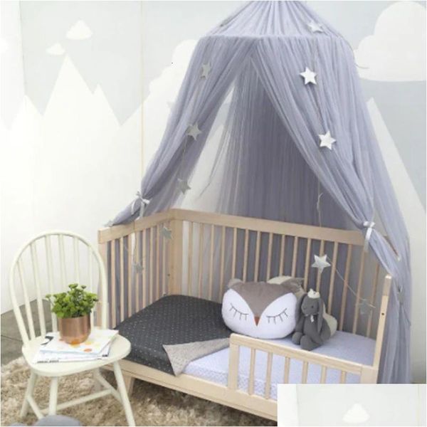 Rede de berço Baby Canopy Ten Mosquito Campa de rede de líquido Cot Hung Hung Dome Girl Princesa Crianças brincam de crianças decoração240327 Drop delírio