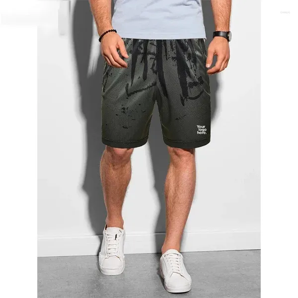 Shorts masculinos Casual Fashion Fashion Nickel Pants 2024 Esportes de secagem rápida com impressão de respingo de verão