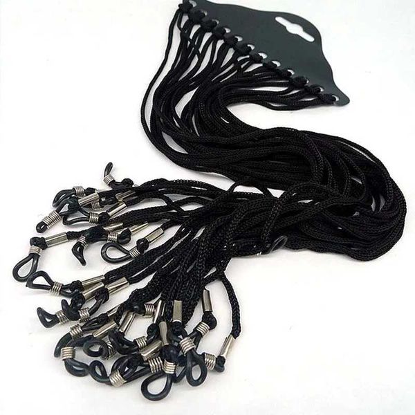 Correntes de óculos de óculos 1/12 peças/lote recém -vendidas Strings de óculos de cor de nylon preto suportes de óculos de cor de cor de Óculos de sol na faixa de pescoço C240411