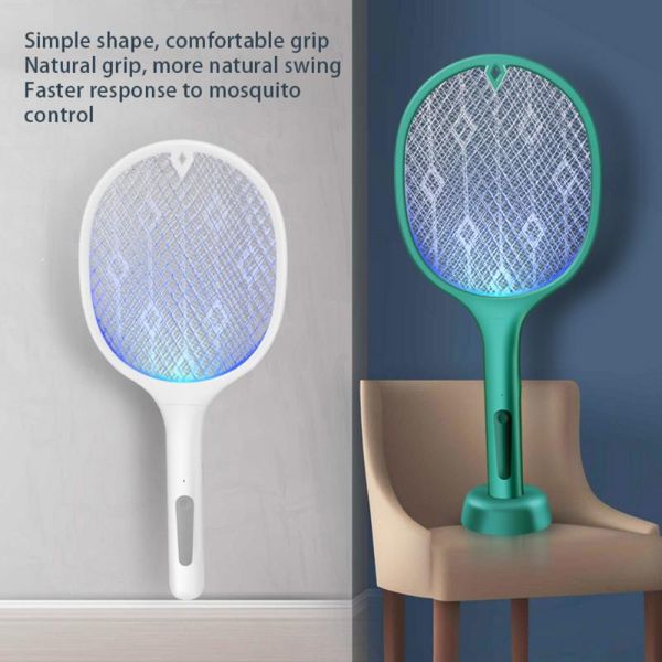 2 in 1 USB wiederaufladbare elektrische Fliege Swatter Anti Insekten Zapper Swatter Killer Mosquito Racket Killer Mücken Lampe Racket Lampe Racket