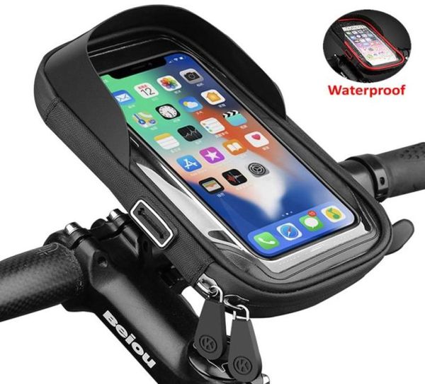 Bicicleta impermeável Bicicleta Phone Phone Phone Touch Screen Saco de 64 polegadas guidão para iPhone 12Pro samsung3088540