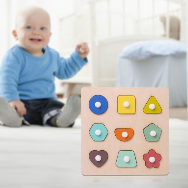 Montessori Holzsusorische Spielzeuge mit Pegged Puzzle bilden Kinder bis 4 Jahre alt