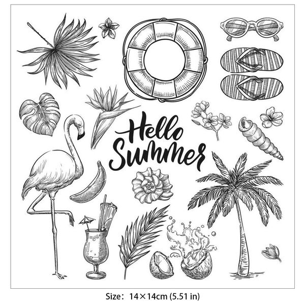 Sommer-/Strand/Kokosnussbaum -Stempel Scrapbooking Crafts Dekoration Fotoalbum Präge Karten machen klare Briefmarken neu machen