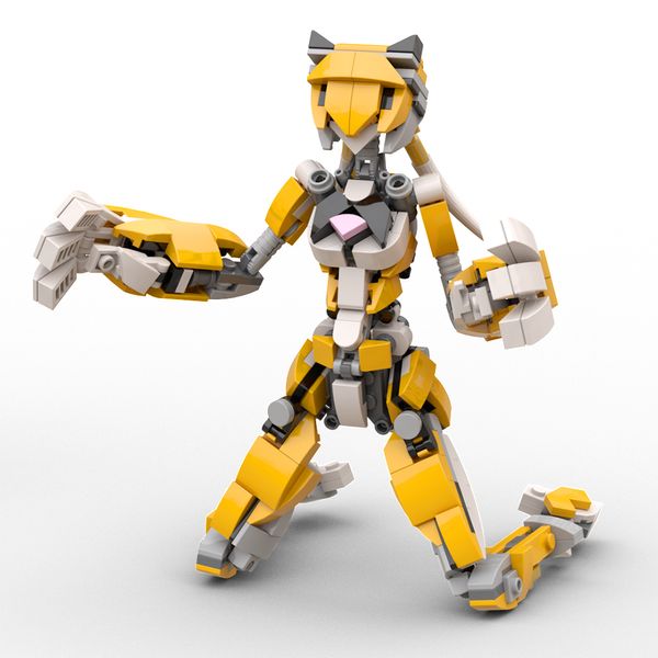 Angel Bunny Girl Mecha Mobile Anzug Roboter Building Block Spielzeug Anime Figur Birdy Armor Wing Ritter Samurai Brick Model Kinder Geschenk