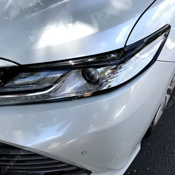 Farolas de sobrancelhas adesivas para as pálpebras para Toyota Camry 2018 2019 2020 2021 2022 2023+ Acessórios de abdominais pretos brilhantes estilos de carro