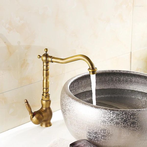 Waschbecken Wasserhähne Mode Antique Swivel Mixer Taps Messing Basin Single Griff Wasserhahn Wasser Tap Banheiro Torneira TP-1098