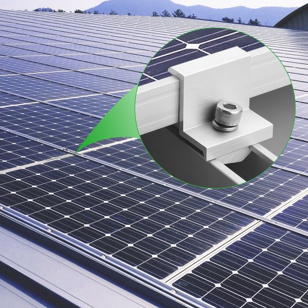 PROMUTOR SOLAR PAINEL BRACKET KIT Z SUPORTAL ACESSORITO DE ALTURA DE MODULO 35 mm Grampo de painel solar para montagem de perfis de alumínio