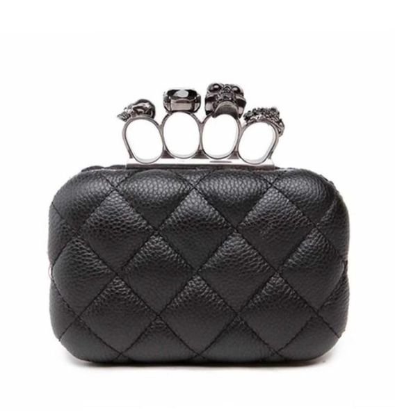 Schädel Ringfrau Abendtasche Vintage Plaid Clutch Ladies Messenger Bags Mini Black Luxury Party Clutches Purs2268644