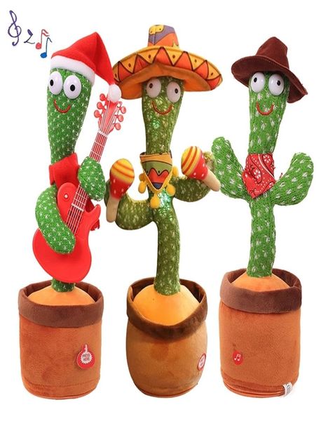 RC Robot Dancing Cactus Electron Pluxh Toy Soft Doll Bebies que podem cantar e dançar Voice Interactive Stark para Kid 2209143340297