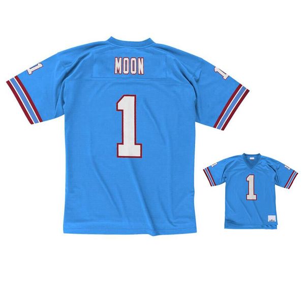 Сшитые футбольные майки 1 Warren Moon 1993 Mesh Legacy Legacy в отставке ретро-классические майки мужчины женщины молодежь S-6xl