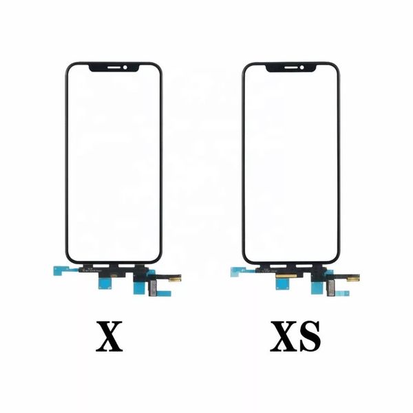 Touchscreen + OCA -Kleber für iPhone X XS max XR 11 12 Pro -Digitalisierer Vorderglaslinsenplatte Reparieren Sie Touchglas mit OCA -Kleber