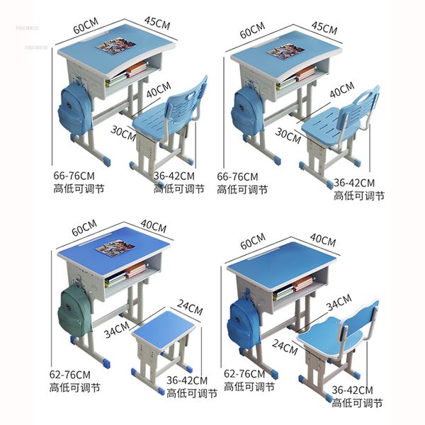 Moderne Kindertische Primary School Schreibtisch Home Schreibtisch und Stuhl Set einfach heben Hausaufgaben Schreibtisch Kindermöbel