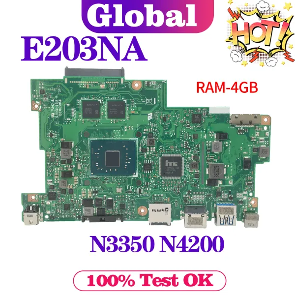 Placa -mãe kefu e203n placa principal para asus e203na e203nah e203nas L203NAH L203NA Laptop Mãe Mãe N3350 N4200 2GB/4G/RAM