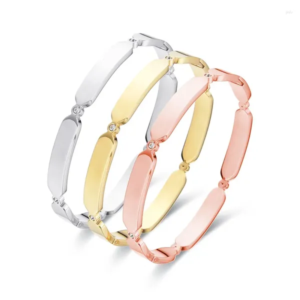 Bangle Fysara Vintage из нержавеющей стали бамбуковой браслет кристаллическая манжета пара для женщин -ювелирных ювелирных изделия