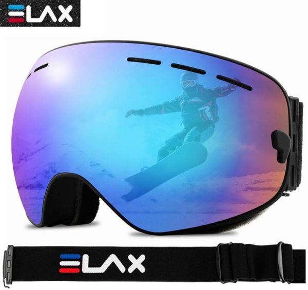 Солнечные очки Elax Двойные слои антифог -очки лыжные очки мужчины женщины на велосипеде солнцезащитные очки MTB Snow Skiing Goggles Eyewear3274022