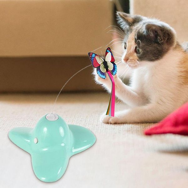 Borbolefly Toy Toy Toys Interactive Toys para Brinquedos de gato em movimento de tédio com luz LED e base de borboleta ponderada Butterfly Pet