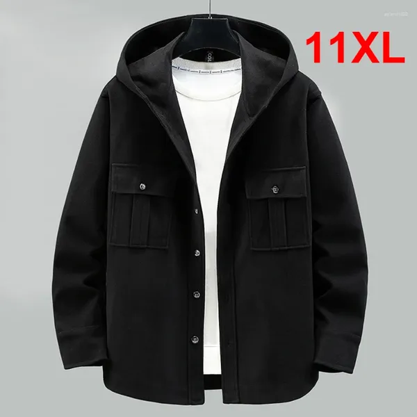 Herrenjacken 2024 Frühlingsherbst Jacke Herren Wolle Coat Plus Größe 10xl 11xl Windbreak Männchen Schwarz Big Big