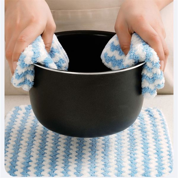5pcscleaning pano cozinha ancoragem toalha de pano de louça de pano doméstico gadget microfibra de mesa de óleo de mesa antiaderente
