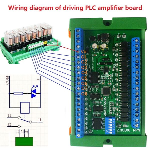 DC12V-24V 8DI-8DO NPN/PNP Оптически изолированный вход 8CH 300 мА Сплошной реле ретрансляции Modbus RTU RS485 IO Модуль