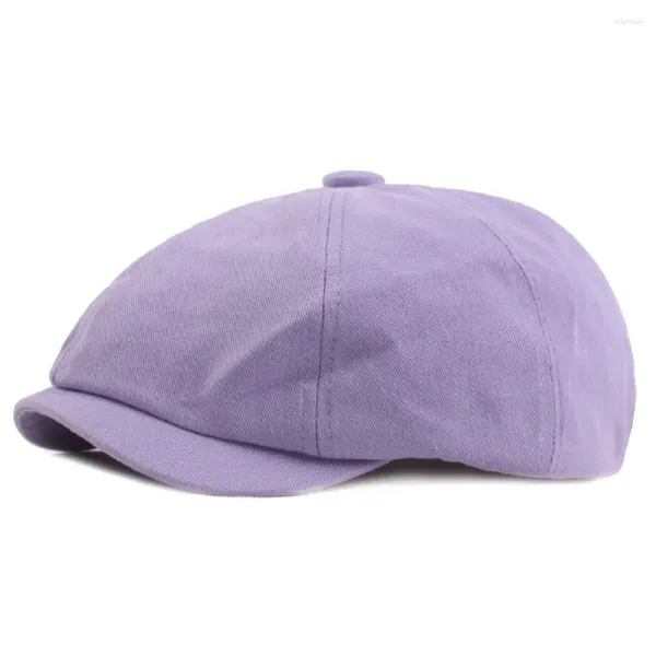 Berets Feste Farbe Sboy Caps Cottro Retro Flat Speaked Cap Oktagonal Unisex Maler Bleasur Hutes