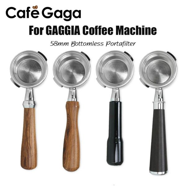 58 -миллиметровый кофе бездонный портафильтр для Gaggia Classic Pro обнаженные фильтры корзины бариста аксессуары эспрессо -машины товары 240411