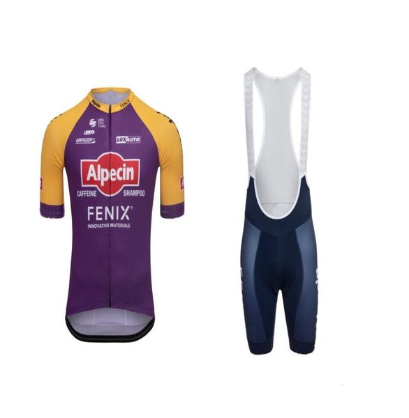 2021 Pro Team Purple Short Sleeve Cycling Jersey Summer Wear Ropa Ciclismo BIB Shorts 20d Gel Pad com Power Band3109061245