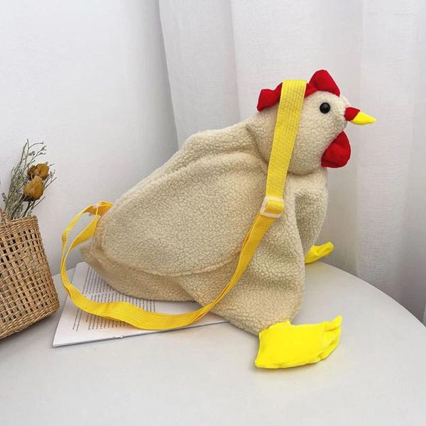 Сумки для плеча курица дизайн плюшевые женщины юмористические милые сумочки с поперечным