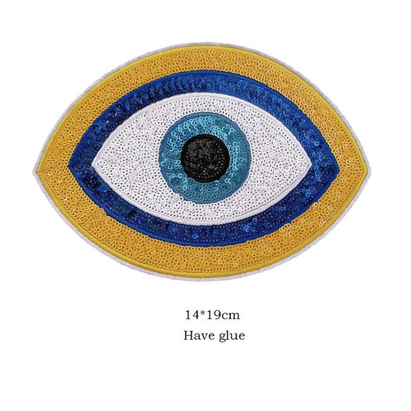 1pc Multicolor Eyes LEECHINS Bordado de bordado Bling Pasta Pasta Mudança de cor Diy Crew em emblemas para jaqueta de roupas de tecido