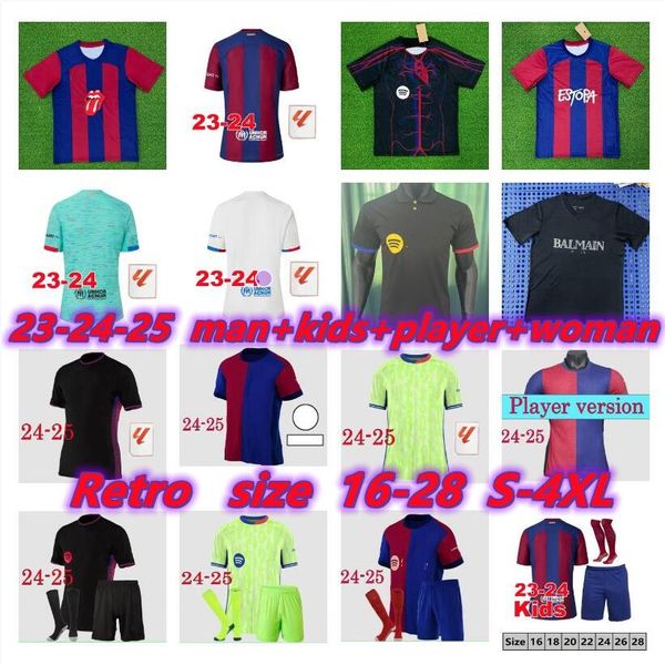 23 24 25 Pedri Gavi Soccer Jersey M E S S I Lewandowski FC Ferran Camiseta de Futbol Auba Auba Joao Cancelo 2024 2025 Ansu fati F. de Jon