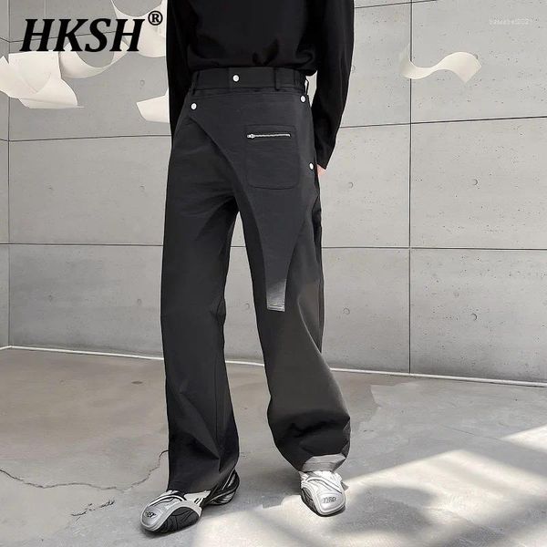 Pantaloni maschili hksh molla tattica punk tasche staccabili design dritto abito dritto polsini a cerniera regolabile pantaloni di marea hk0583