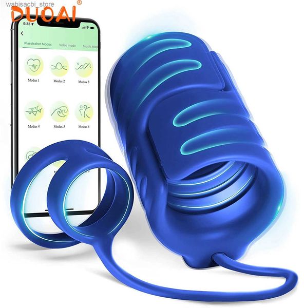 Altri oggetti di bellezza della salute Bluetooth maschio maschile ritardo del pene per uomo vibratore app con controllo del glans stimolo massaggio giocattoli per uomini L49