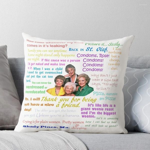 Cuscino Golden Girls Quotes Throw Cestwhascasi Coperture di divano Copertina di cuscini cuscini ornamentali