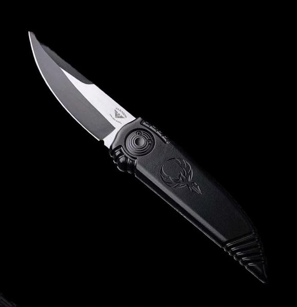 Asheville Steel Paragon Phoenix Messer schwarz 38quot TWotone Satin de Blade Aeronautical Aluminium Handle3025408