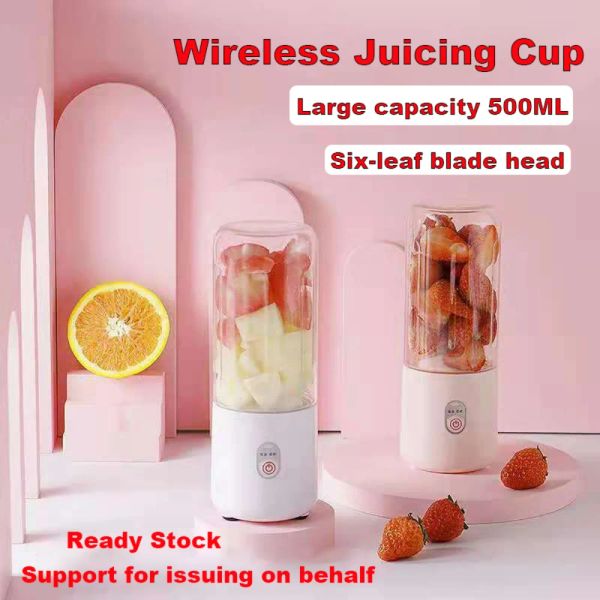 Strumenti da 500 ml Blender portatile 6 lame USB USB ricaricabile succo di frutta fresca succo di frutta elettrica tazza di frullata carina frullata frullata ice cotta tazza