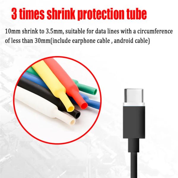 5pcs Cable Protector The Thrink Trink Tube Ryeve Android Type C Зарядное устройство Защитное защитное управление Организатор линии данных кабеля для iPhone