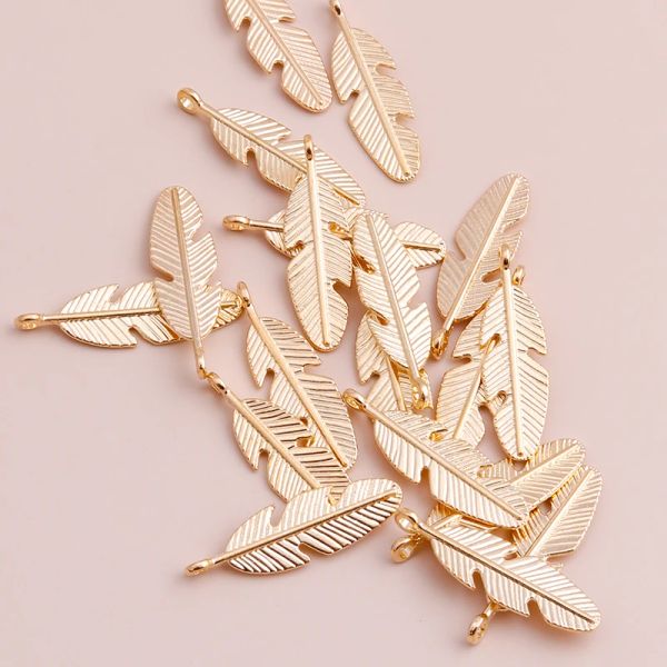 20 шт. 27*7 мм золотых листьев заклинание перьев для ожерелий из браслетов по DIY