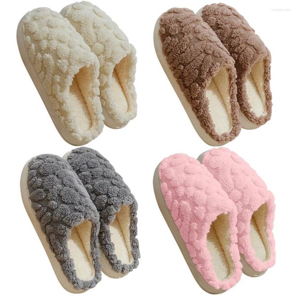 Pantofole inverno slippista slippista unisex cartone animato camera da letto in pile di pile di pile antispulato scarpe di cotone a sola morbide comode casa interno comoda