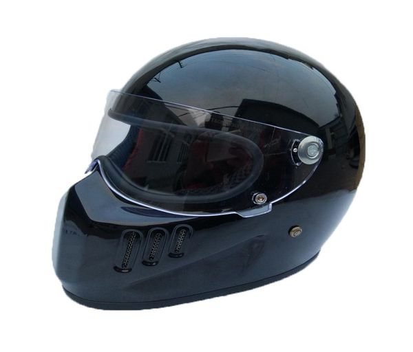 Motocicleta Capacete de Face Full Celmet Capacete de fibra de vidro com escudo para o capacete de bicicleta retro do piloto de cafés vintage Casco Cool94222856