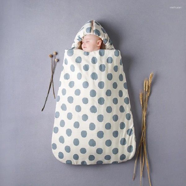 Battaniyeler 2024 Bebek Sonbahar/Kış Pamuk Uyku Tulumları Çocuklar İçin Taşınabilir Çanta Erkek Kız Soğukta Uyk 95 52cm