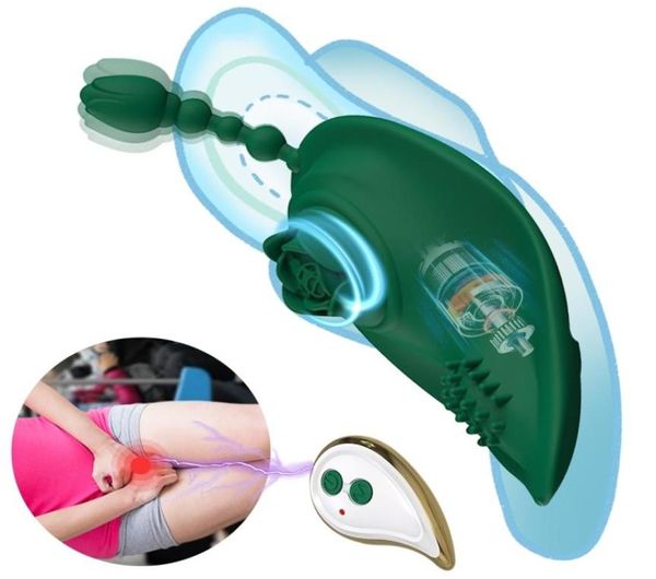 Massage Rose Wear Vibrator Klitoralstimulator Analstecker Butt Plug FEMAL MASTURBATION TOOLS Sexmaschine Muschi Erwachsene Spielzeug für Coup5681569