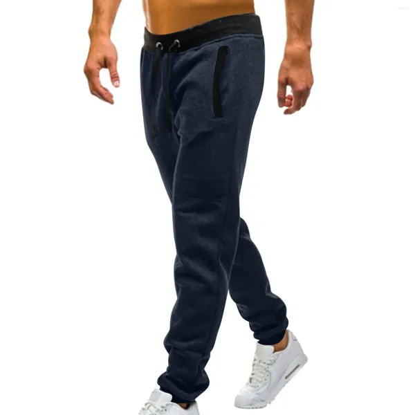 Calças masculinas Europa e America Spring Autumn Sports Fitness Running Solid Color Fashion Fashion Casual Jogging Pant